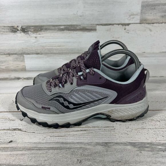 Saucony Womens Excursion TR15 Trail Running‎ Shoe Gray & Purple Size 7.5 - Picture 2 of 8
